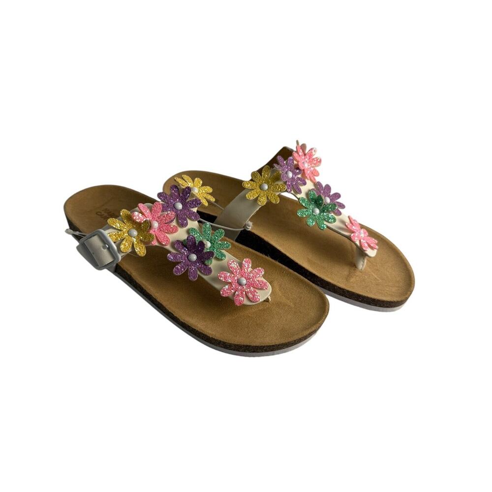 Harper Canyon Kids Girls White LEONA Floral Flip/Flop Sandals Size 4 NWOT - Picture 2 of 7